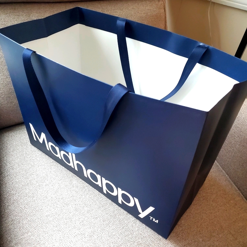 Madhappy Navy Blue Paper Shopping Tote Bag